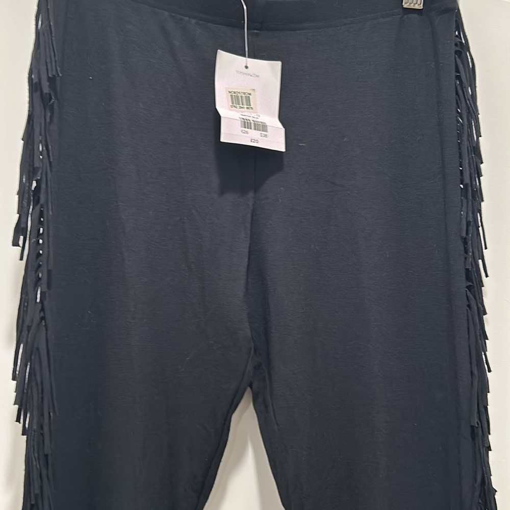 New with tags Nordstrom Top Shop Black Fringe Leggings - Picture 8 of 15